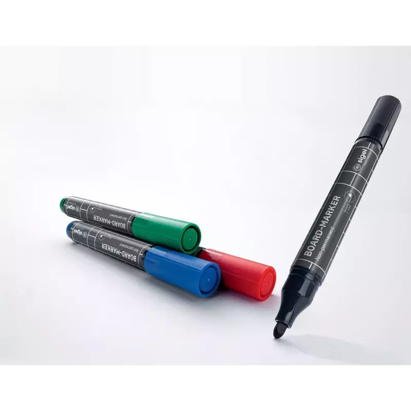 Marker Sigel BA010 4 stuks zwart blauw groen rood