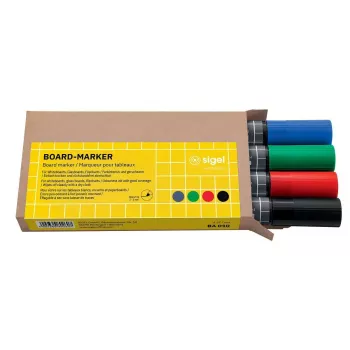 Marker Sigel BA010 4 stuks zwart blauw groen rood