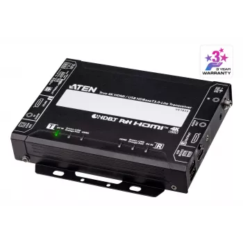 AV-zender & -ontvanger ATEN True 4K HDMI/USB HDBT3.0-Lite – 4096×2160 @ tot 40 m, USB Type-A/Type-B, gelijkstroomvoeding