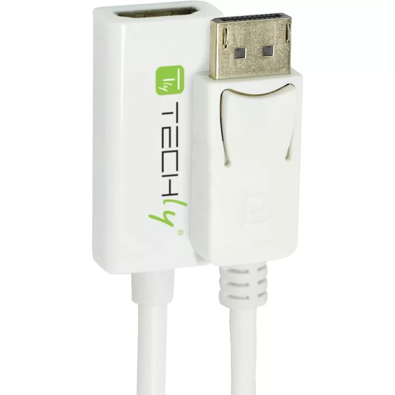 Techly DisplayPort 1.2 stekker / HDMI bus adapter 15 cm wit IADAP DP-HDMIF2