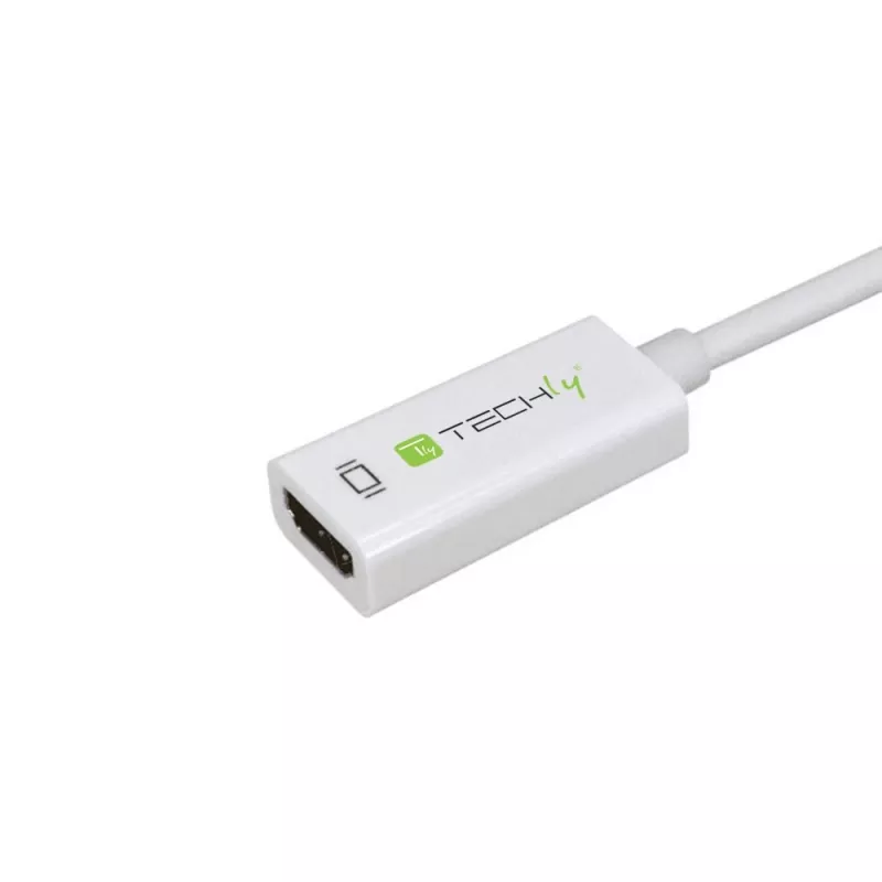 Techly DisplayPort 1.2 stekker / HDMI bus adapter 15 cm wit IADAP DP-HDMIF2