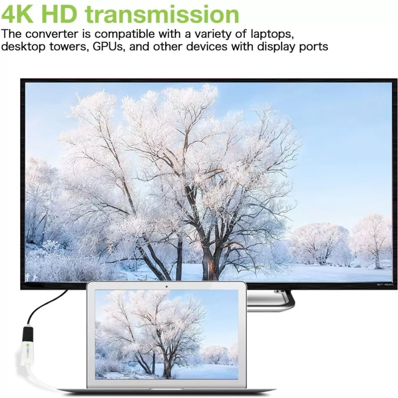 Techly DisplayPort 1.2 stekker / HDMI bus adapter 15 cm wit IADAP DP-HDMIF2