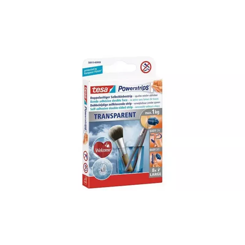Montage-etiket Tesa Powerstrips transparant LARGE