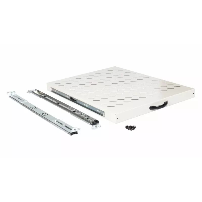Glijbaanrek EQUIP 19 inch, 1U, 800 mm diepte, lichtgrijs