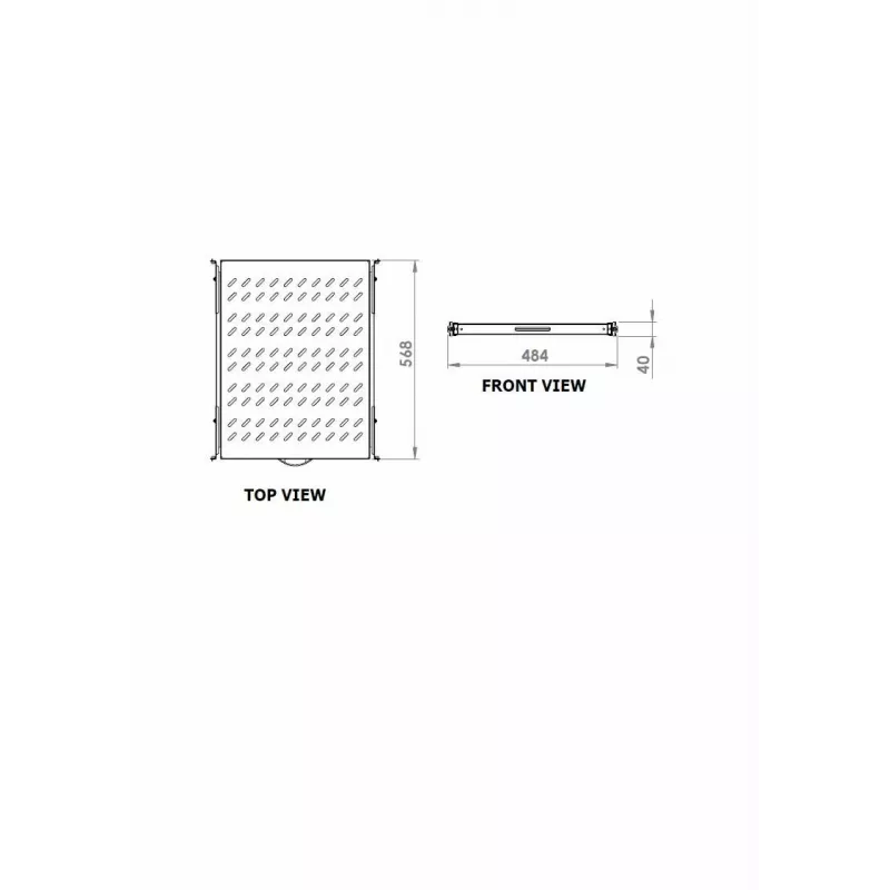 Glijbaanrek EQUIP 19 inch, 1U, 800 mm diepte, lichtgrijs