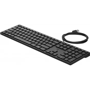HP Wired Desktop 320K toetsenbord — full-size USB, membraan, zwart