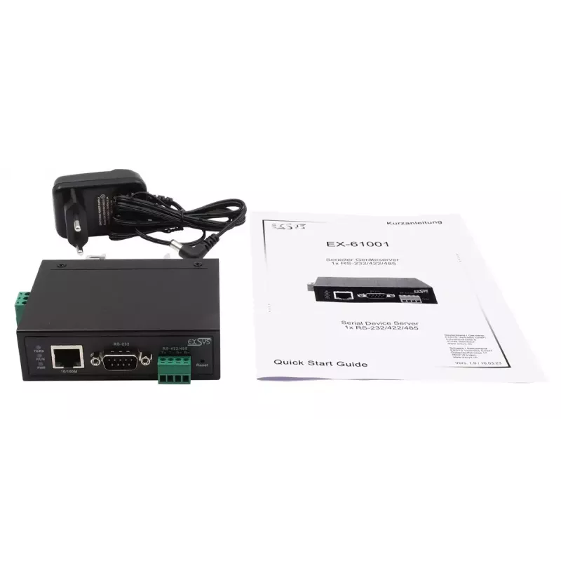 EXSYS EX-61001 seriële server RS-232/422/485 DC 12-48V