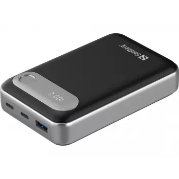 Sandberg Travel Powerbank 20000 PD35W, 20000 mAh, lithium-polymeer (LiPo), 3.7 V, zwart, zilver