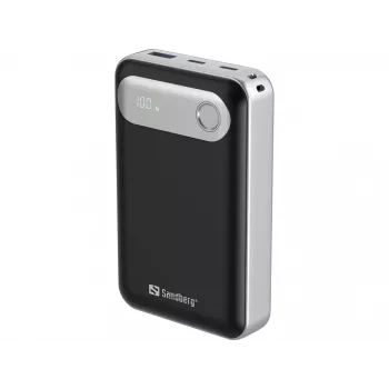 Sandberg Travel Powerbank 20000 PD35W, 20000 mAh, lithium-polymeer (LiPo), 3.7 V, zwart, zilver