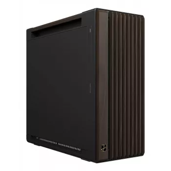 PC-behuizing ASUS ProArt PA602 Wood Edition Midi Tower — zwart & hout, ondersteunt ATX/EATX, 2x200 mm voor, 1x140 mm achter