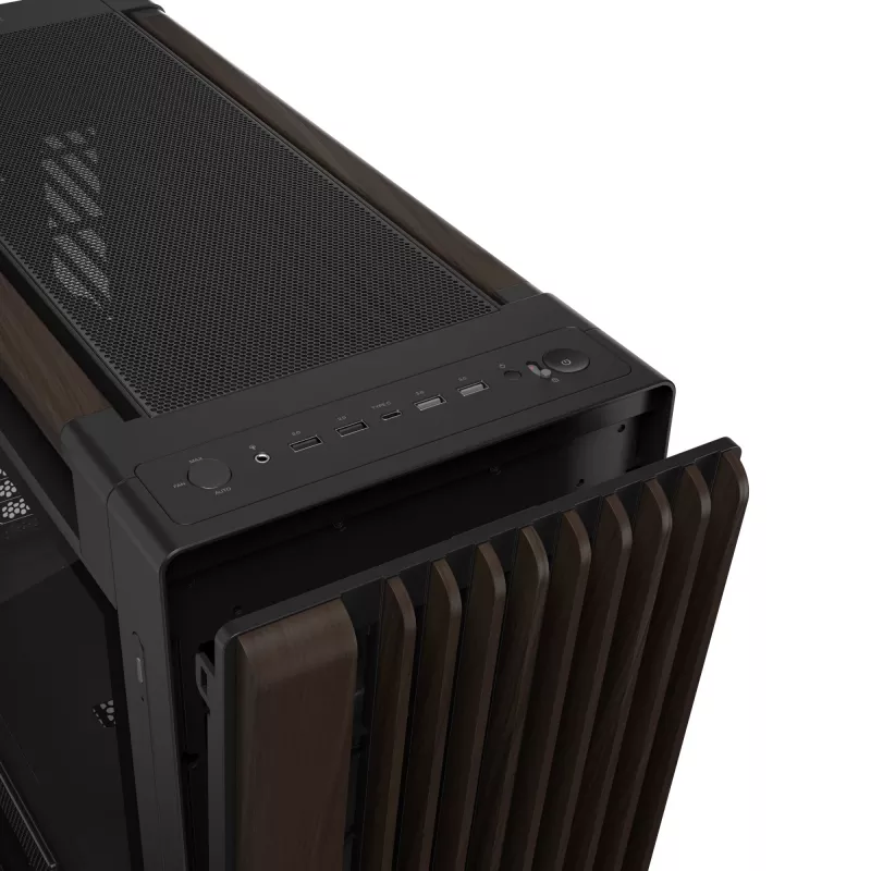 ASUS ProArt PA602 Wood Edition Modern zwart - tempered glass panel Midi Tower zwart, hout