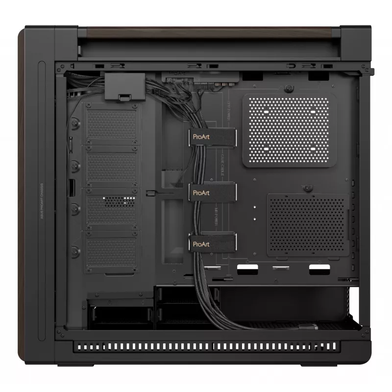 ASUS ProArt PA602 Wood Edition Modern zwart - tempered glass panel Midi Tower zwart, hout