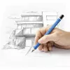 Potlood Staedtler 100J 2B, blauw gelakt, 5,3 mm stift, 1 st.