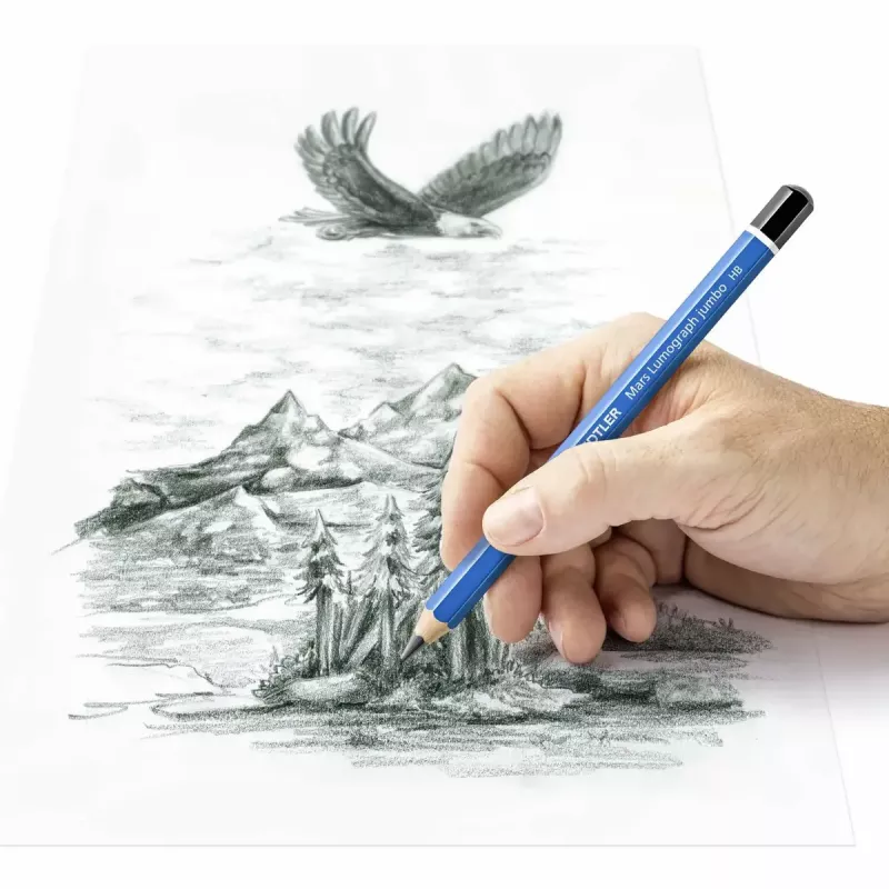 Potlood Staedtler 100J 2B, blauw gelakt, 5,3 mm stift, 1 st.