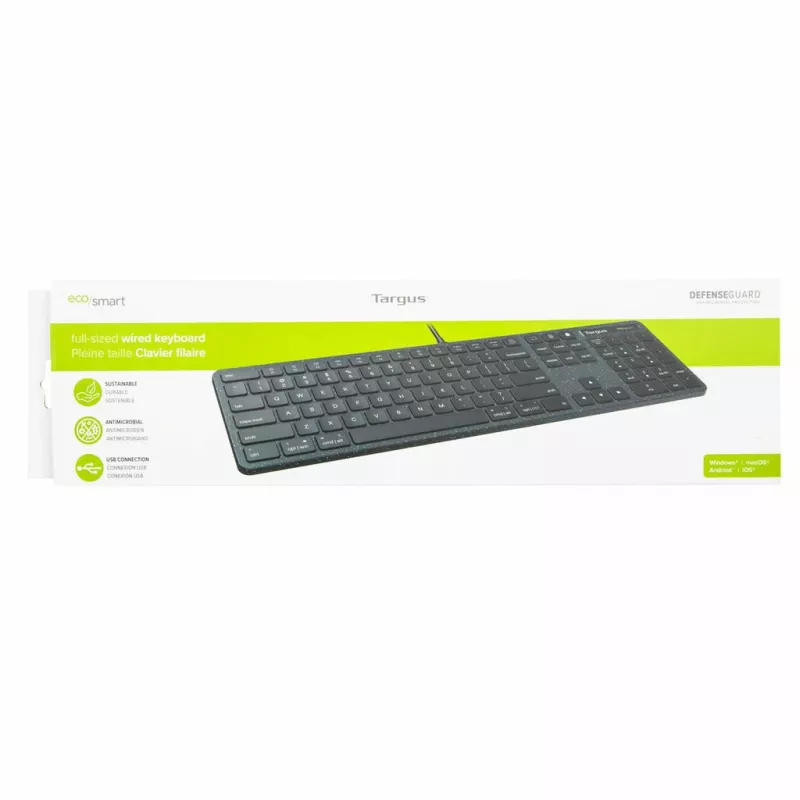 Targus EcoSmart AKB874UK toetsenbord universeel USB QWERTY UK-Engels zwart