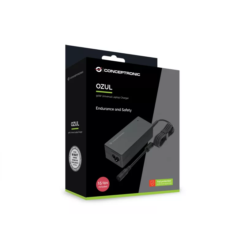 Conceptronic OZUL08B15 90W universele laptopoplader, 15 laadpunten inbegrepen