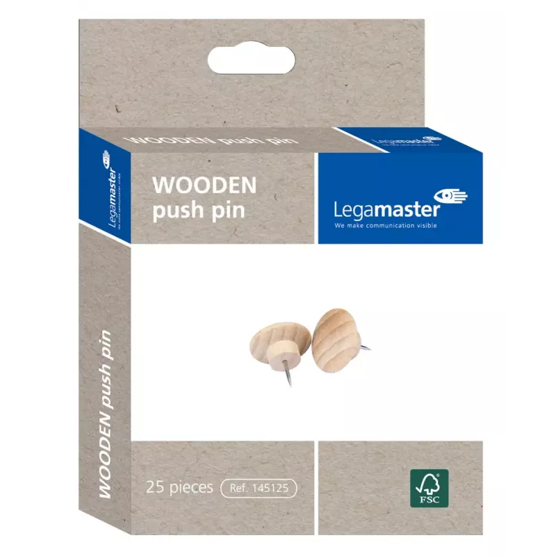 Prikpinnen Legamaster WOODEN 25 stuks