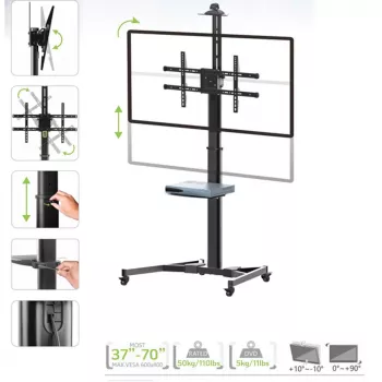 Techly ICA-TR46 multimedia-rolwagen/-standaard zwart flatpanel