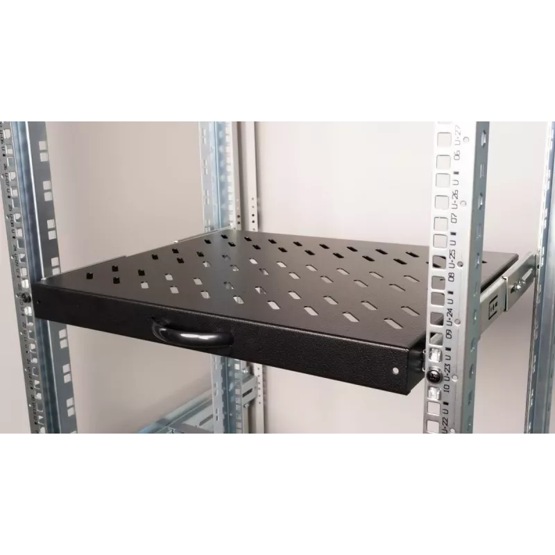 Equip schuiflade 19', 1U, 600MM, zwart