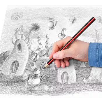 Potlood Staedtler Jumbo 2B zeshoekig, stiftdiameter Ø 3 mm, veelkleurig, 1 stuk