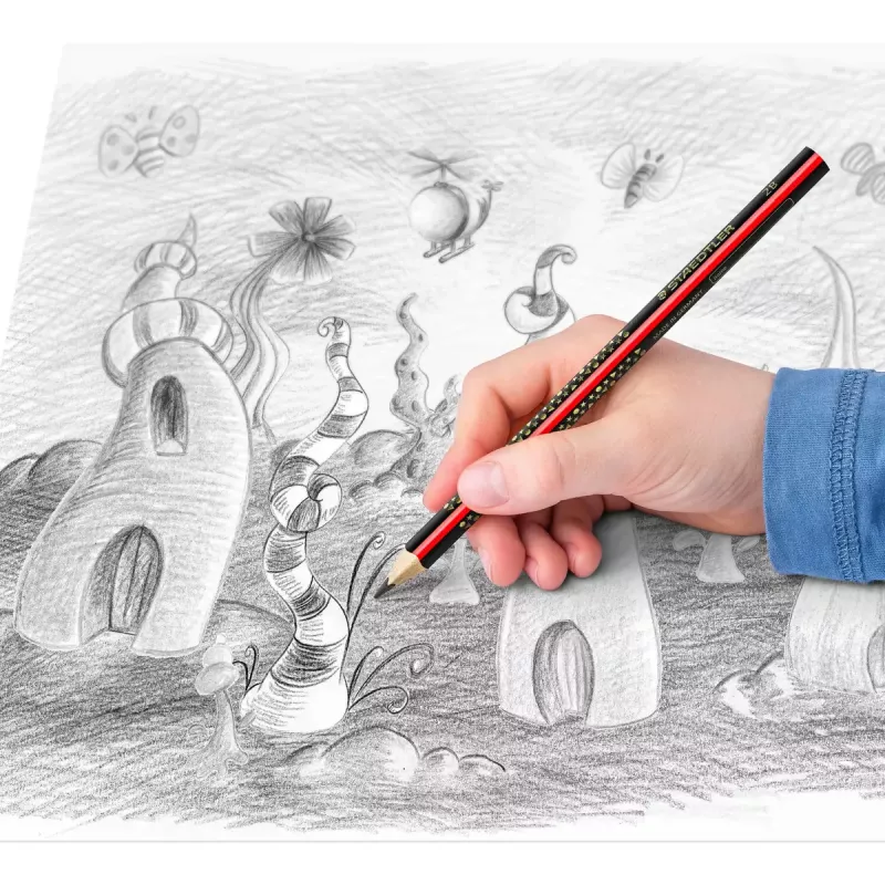 Potlood Staedtler Jumbo 2B zeshoekig, stiftdiameter Ø 3 mm, veelkleurig, 1 stuk
