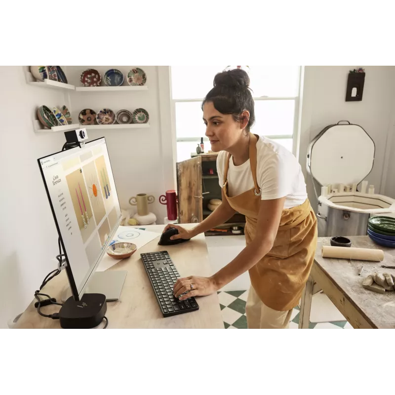 HP 455 programmeerbaar draadloos toetsenbord, full-size (100%), draadloos, RF Wireless, membraan, zwart
