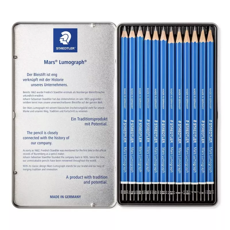 Potloodset Staedtler Mars Lumograph 100 12 stuks