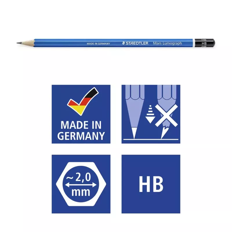 Potloodset Staedtler Mars Lumograph 100 12 stuks