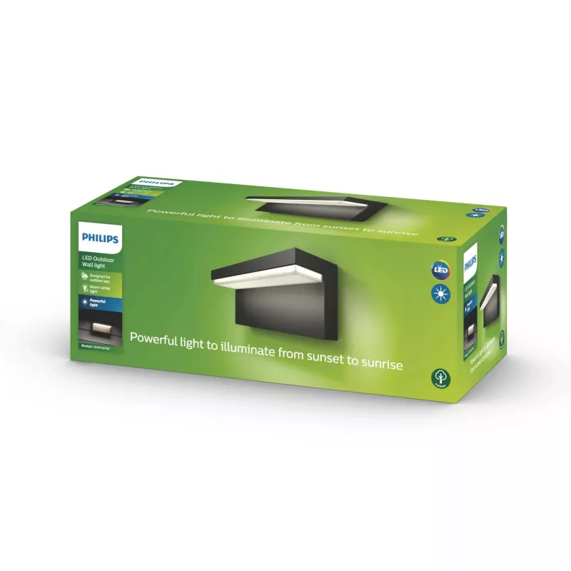 Buitenwandlamp Philips myGarden Bustan 9W antraciet aluminium LED