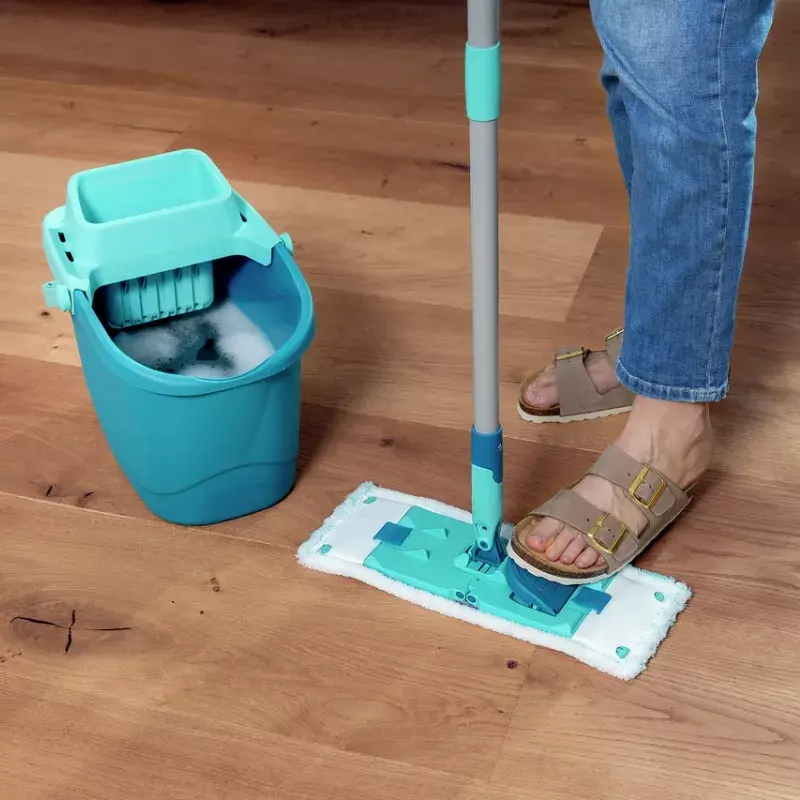 Vloerreinigingsset Leifheit PowerClean M 1055510 met microvezeldoek en verstelbare steel