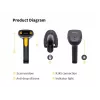 Handbarcodescanner Equip USB 1D met standaard LED bedraad 1,8m