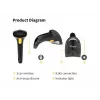 Handheld-barcodescanner Equip 1D laser USB bedraad zwart ABS