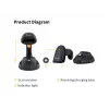 Equip draadloze handheld 2D-barcodescanner met groot bereik en standaard