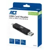 Kaartlezer ACT USB-C/USB-A 3.0 zwart