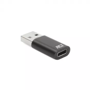 USB-A-stekker naar USB-C-bus adapter ACT AC7376 zwart