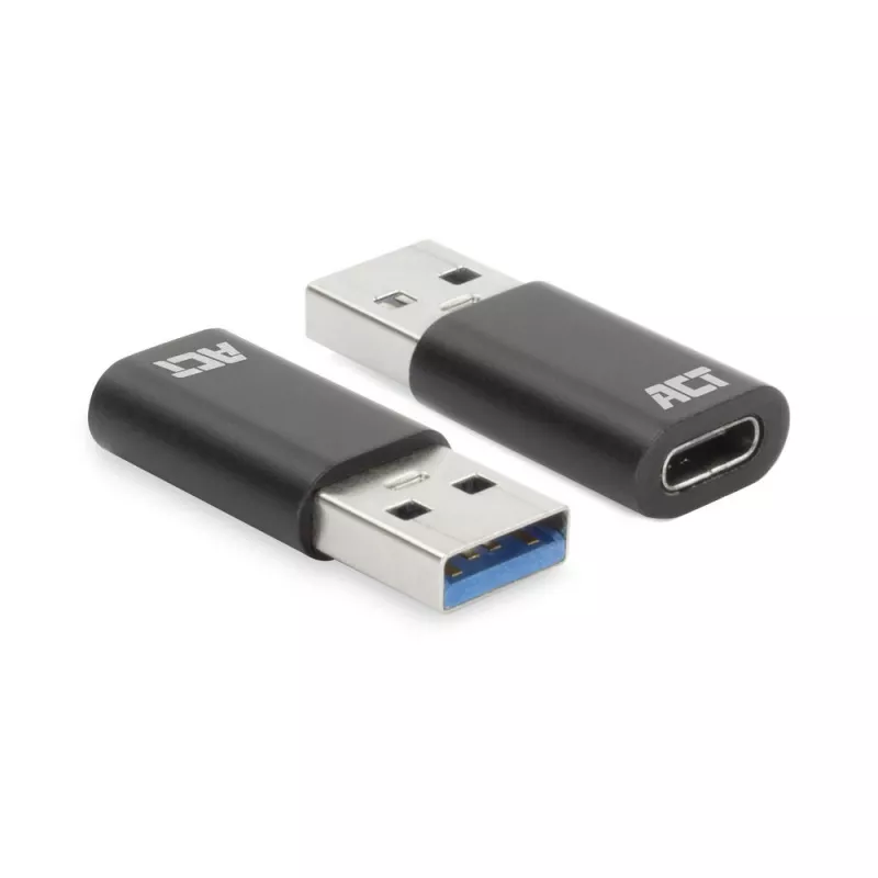 USB-A-stekker naar USB-C-bus adapter ACT AC7376 zwart