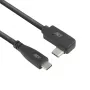 ACT USB 3.0 10Gbps 60W USB Type-C (recht) naar USB Type-C (links/rechts haaks) kabel, 0,5 meter