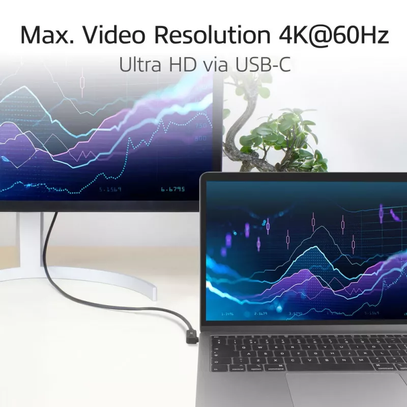 ACT USB 3.0 10Gbps 60W USB Type-C (recht) naar USB Type-C (links/rechts haaks) kabel, 0,5 meter