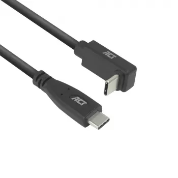 ACT USB 3.0 10 Gbit/s 60 W USB Type-C (recht) naar USB Type-C (boven/onder haaks) kabel, 0,5 meter