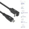 ACT USB 3.0 10Gbps 60W USB Type-C (recht) naar USB Type-C (op-/afwaarts haaks) kabel, 2 meter