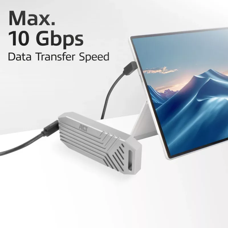 ACT USB 3.0 10Gbps 60W USB Type-C (naar boven/onder haaks) naar USB Type-C (naar boven/onder haaks) kabel, 0,5 meter