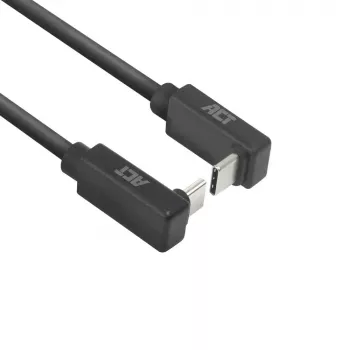 ACT USB 3.0 10Gbps 60W USB Type-C (naar boven/onder haaks) naar USB Type-C (naar boven/onder haaks) kabel, 1 meter