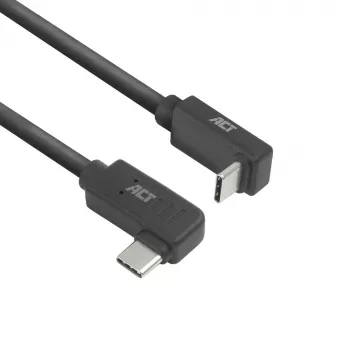 ACT USB 3.0 10Gbps 60W USB Type-C (links/rechts haaks) naar USB Type-C (op/af haaks) kabel, 2 meter