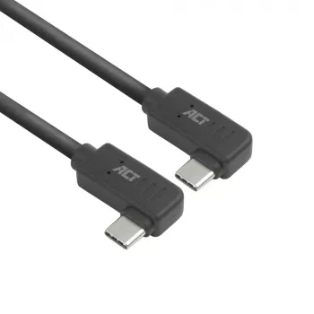 ACT USB 3.0 10Gbps 60W USB Type-C (links/rechts haaks) naar USB Type-C (links/rechts haaks) kabel, 0,5 meter