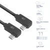 ACT USB 3.0 10Gbps 60W USB Type-C (links/rechts haaks) naar USB Type-C (links/rechts haaks) kabel, 0,5 meter
