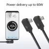 ACT USB 3.0 10Gbps 60W USB Type-C (links/rechts haaks) naar USB Type-C (links/rechts haaks) kabel, 0,5 meter