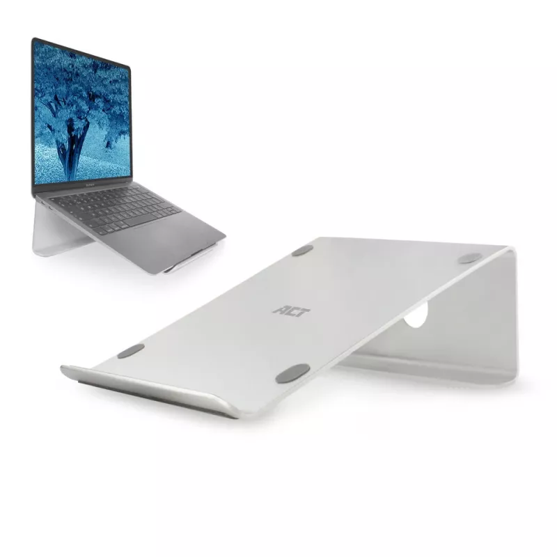 Laptopstandaard ACT AC8115 aluminium grijs 190x260x90 mm