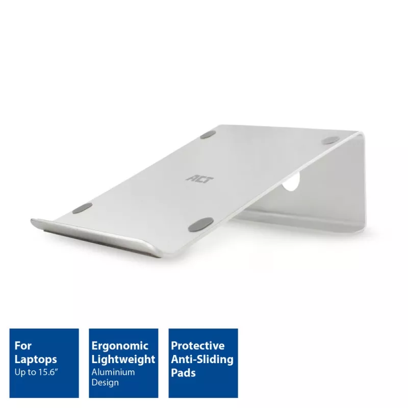 Laptopstandaard ACT AC8115 aluminium grijs 190x260x90 mm