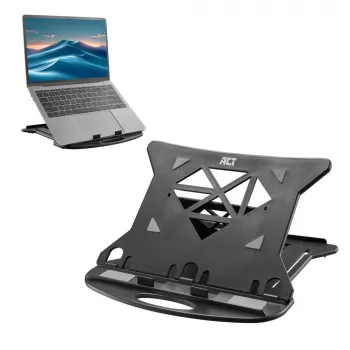 Laptopstandaard ACT AC8150 opvouwbaar 7 instelbare hoogtes zwart