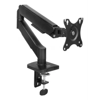Monitorarm ACT voor 35-inch schermen, gasveer, enkel scherm, klem/bureau-doorvoer, tot 9 kg, VESA 75x75–100x100, kanteling ±45°, zwart
